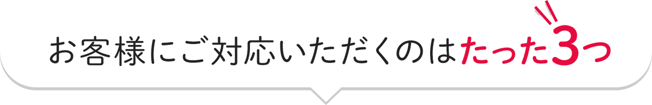 お客様にご対応いただくのはたった3つ